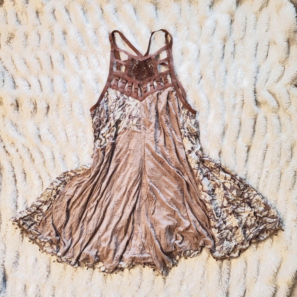 Free People size Small Crochet Strappy Neck Dress
